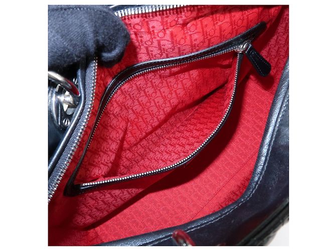 Borsa Christian Dior Lady Dior Cannage in pelle d'agnello nera - vista 19