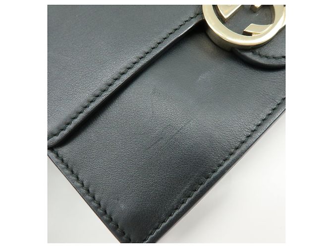GUCCI Borsa a spalla e tracolla in pelle Interlocking G Nera 369664 - vista 14