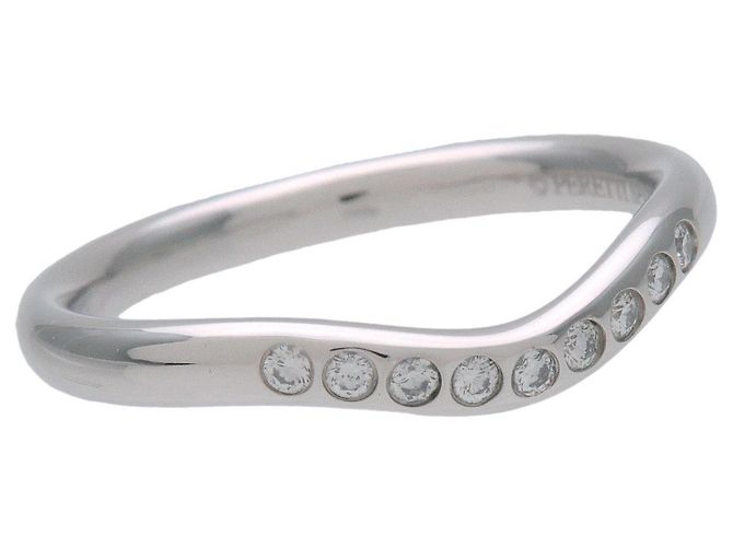 Tiffany & Co Curved Band 9P Diamantring Platin PT950 US4.5 EU48 - Ansicht 6