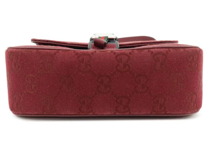 Borsa a Tracolla GUCCI Sherry GG Canvas Leather Bordeaux 802100 - vista 3