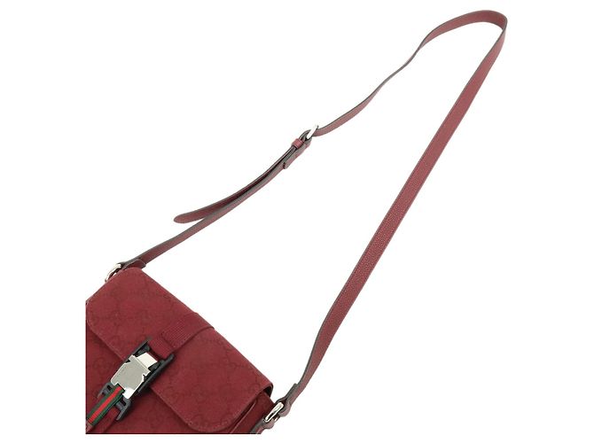 Borsa a Tracolla GUCCI Sherry GG Canvas Leather Bordeaux 802100 - vista 4