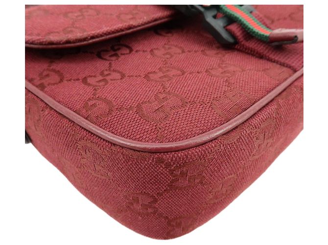 Borsa a Tracolla GUCCI Sherry GG Canvas Leather Bordeaux 802100 - vista 6