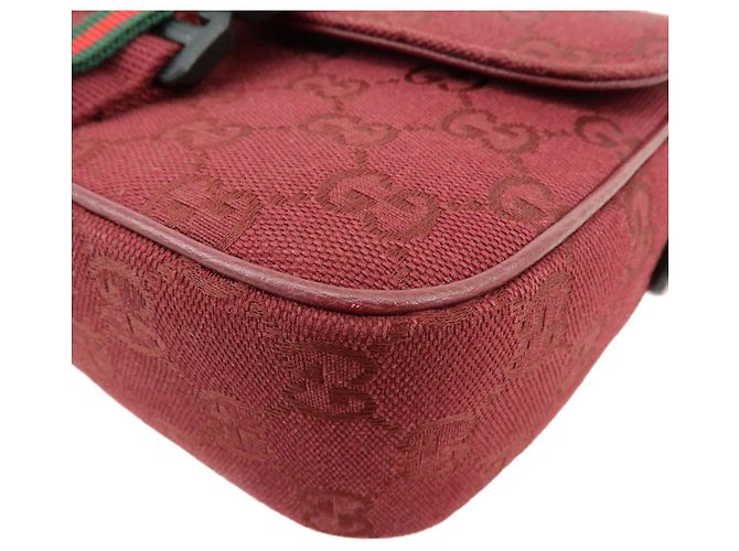 Borsa a Tracolla GUCCI Sherry GG Canvas Leather Bordeaux 802100 - vista 7