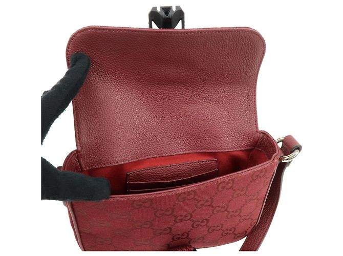 Borsa a Tracolla GUCCI Sherry GG Canvas Leather Bordeaux 802100 - vista 9