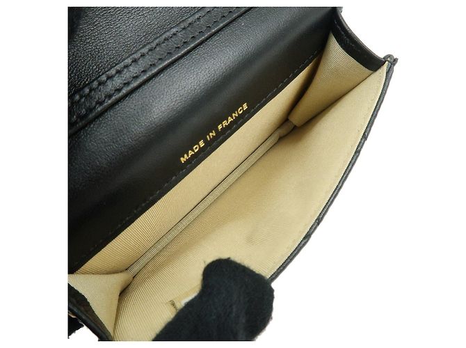 CHANEL Mini Borsa a Spalla con Catena in Pelle d'Agnello Matelassé Nero - vista 10