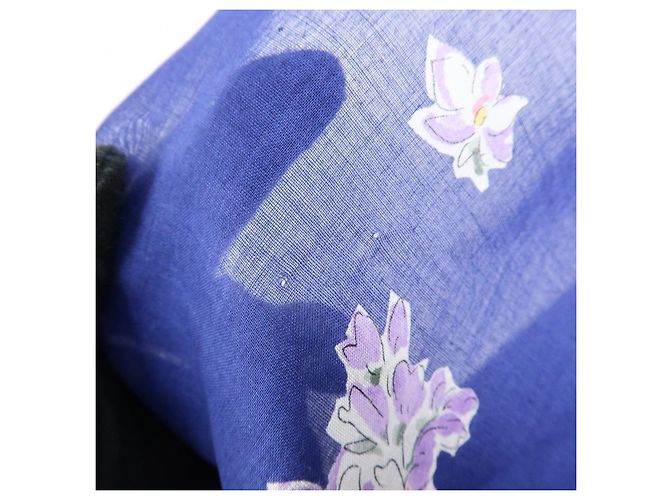Christian Dior Set di 3 sciarpe 100% cotone stampa floreale blu navy nero - vista 6