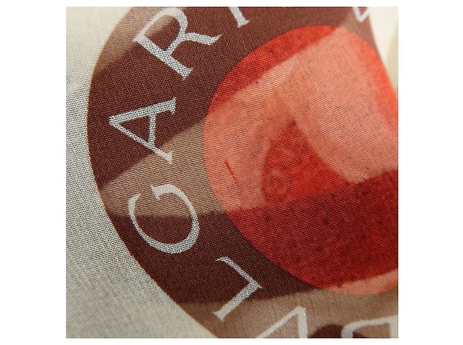 Bulgari BVLGARI BVLGARI Sciarpa Trasparente 100% Seta Beige Red - vista 15