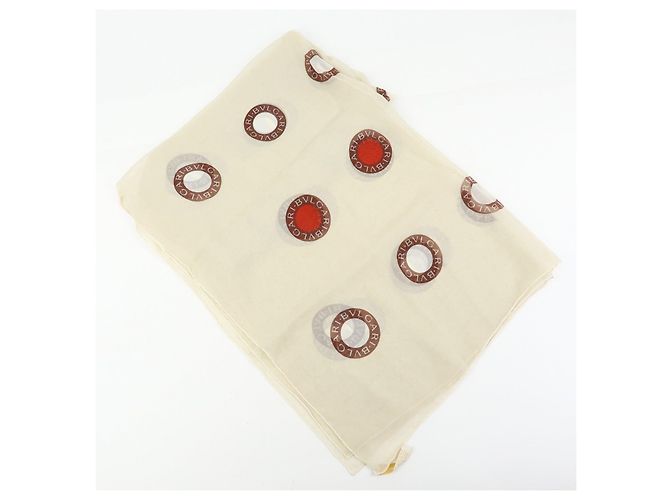 Bulgari BVLGARI BVLGARI Sciarpa Trasparente 100% Seta Beige Red - vista 2