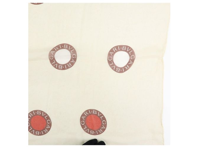 Bulgari BVLGARI BVLGARI Sciarpa Trasparente 100% Seta Beige Red - vista 6