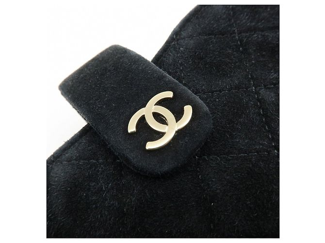 CHANEL Matelasse COCO Mark Beauty Case in camoscio Nero - vista 14