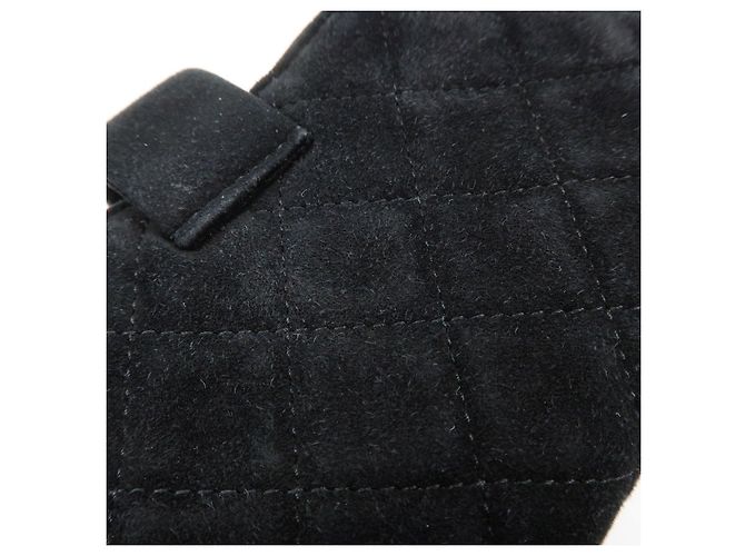 CHANEL Matelasse COCO Mark Beauty Case in camoscio Nero - vista 15