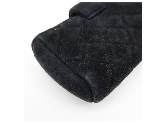 CHANEL Matelasse COCO Mark Beauty Case in camoscio Nero - vista 9