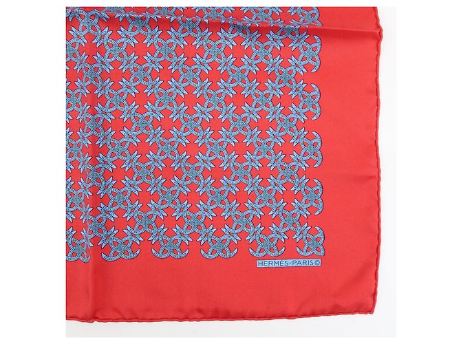 Hermès HERMES Carre 42/20 Set aus 2 Seidentüchern 100% QUADRIGE Rot Blau - Ansicht 7