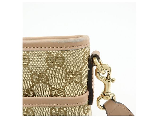 Borsa a tracolla GUCCI GG Canvas Leather Beige Pink 388924 - vista 17