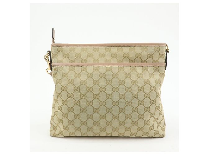 Borsa a tracolla GUCCI GG Canvas Leather Beige Pink 388924 - vista 2