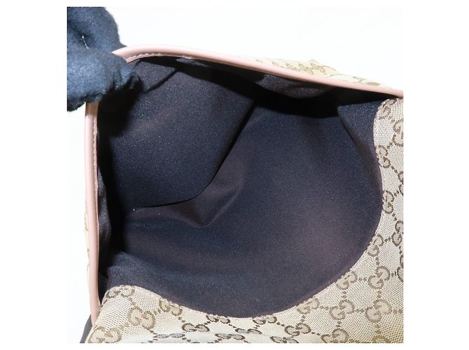 Borsa a tracolla GUCCI GG Canvas Leather Beige Pink 388924 - vista 21