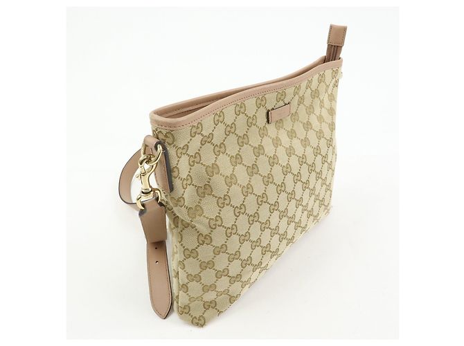 Borsa a tracolla GUCCI GG Canvas Leather Beige Pink 388924 - vista 4