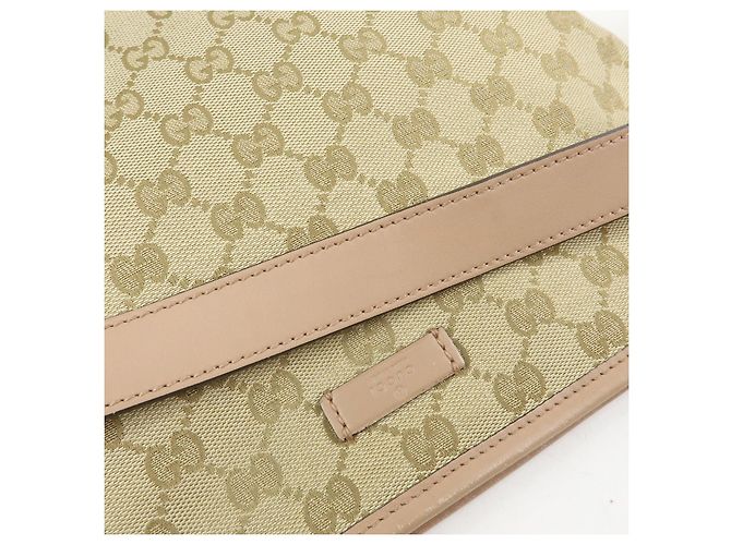 Borsa a tracolla GUCCI GG Canvas Leather Beige Pink 388924 - vista 8