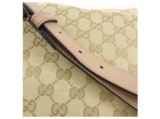 Borsa a tracolla GUCCI GG Canvas Leather Beige Pink 388924 - vista 9