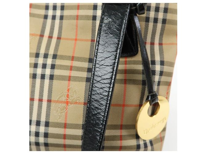 Borsa a spalla BURBERRY in tela e pelle Nova Plaid Beige Black - vista 10