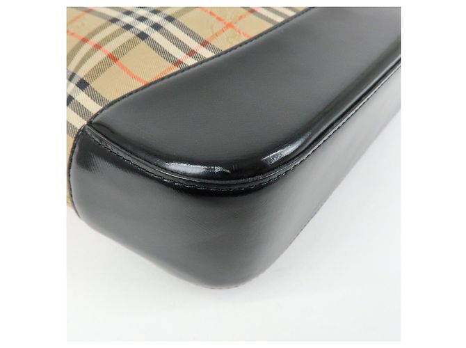 Borsa a spalla BURBERRY in tela e pelle Nova Plaid Beige Black - vista 12
