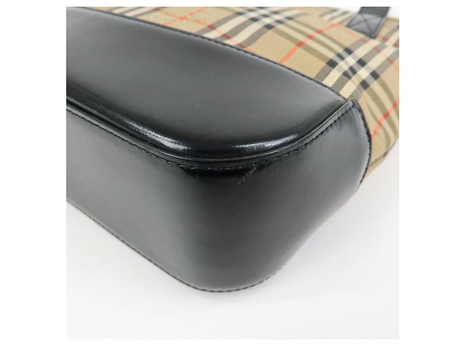 Borsa a spalla BURBERRY in tela e pelle Nova Plaid Beige Black - vista 13
