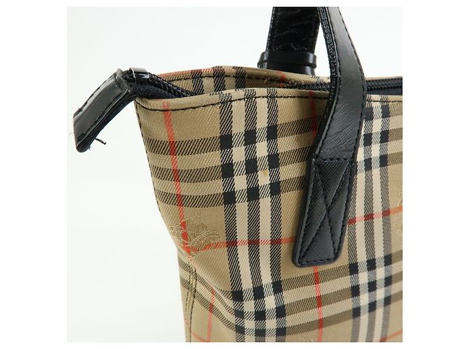 Borsa a spalla BURBERRY in tela e pelle Nova Plaid Beige Black - vista 14