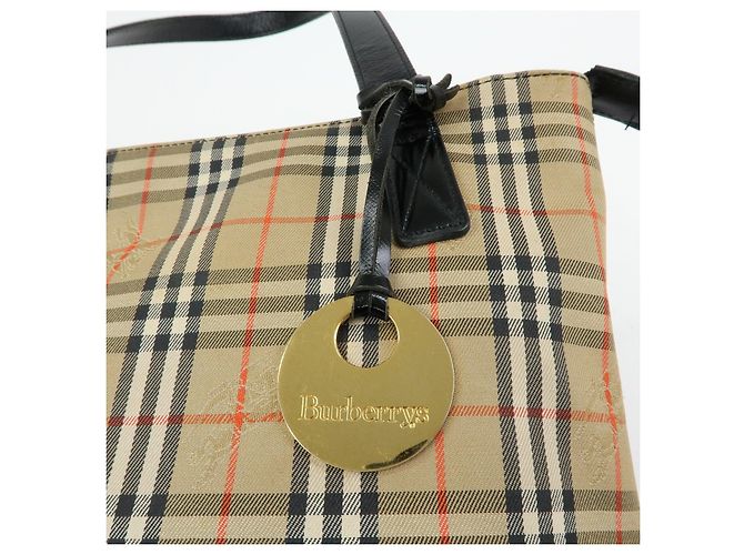 Borsa a spalla BURBERRY in tela e pelle Nova Plaid Beige Black - vista 16