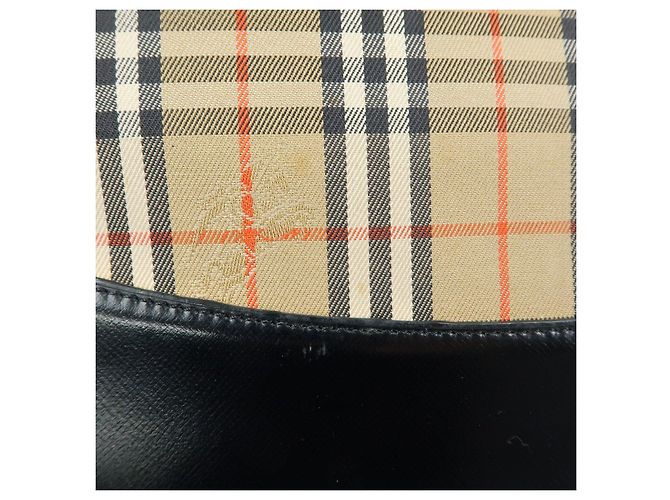 Borsa a spalla BURBERRY in tela e pelle Nova Plaid Beige Black - vista 17