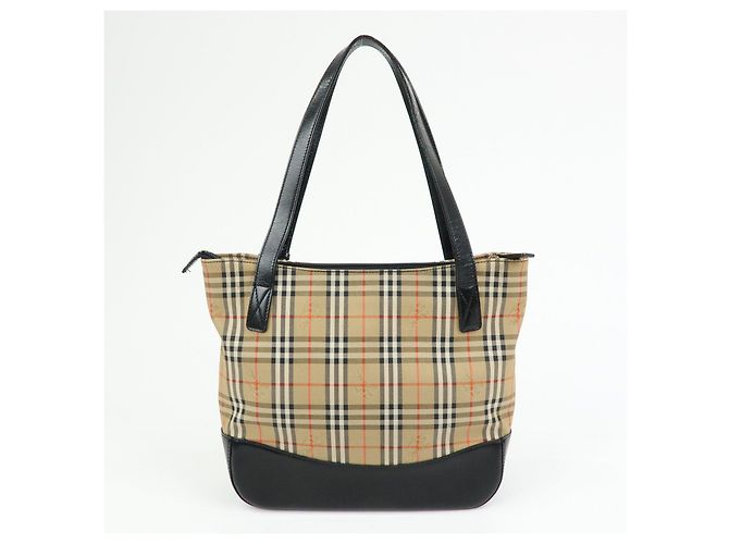 Borsa a spalla BURBERRY in tela e pelle Nova Plaid Beige Black - vista 2