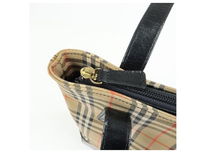 Borsa a spalla BURBERRY in tela e pelle Nova Plaid Beige Black - vista 20