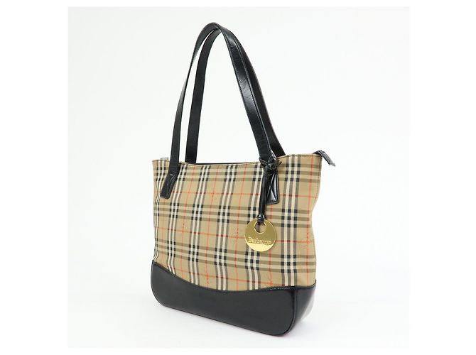 Borsa a spalla BURBERRY in tela e pelle Nova Plaid Beige Black - vista 3