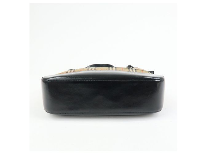Borsa a spalla BURBERRY in tela e pelle Nova Plaid Beige Black - vista 5