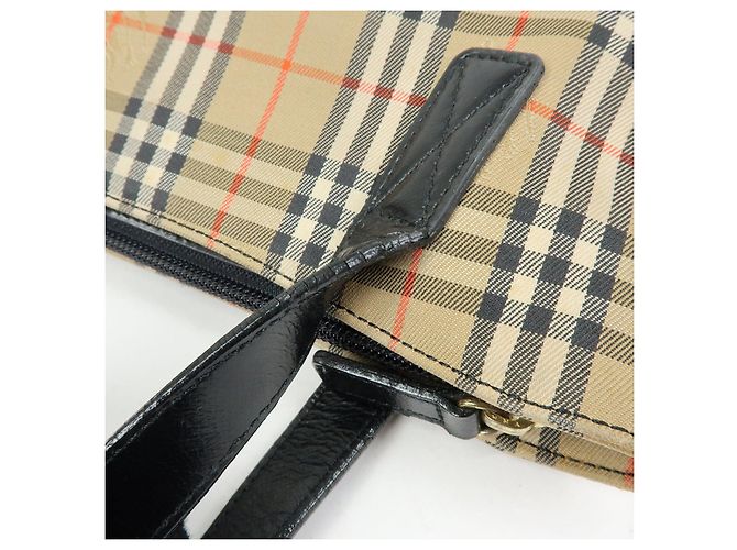 Borsa a spalla BURBERRY in tela e pelle Nova Plaid Beige Black - vista 9