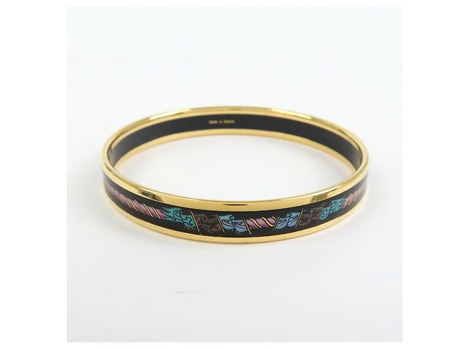 Hermès Bracciale Bangle HERMES Email PM Plated Nero e Oro - vista 2