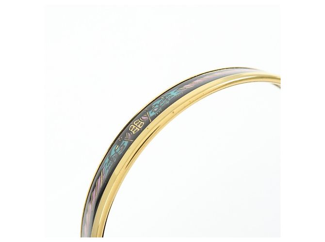 Hermès Bracciale Bangle HERMES Email PM Plated Nero e Oro - vista 7