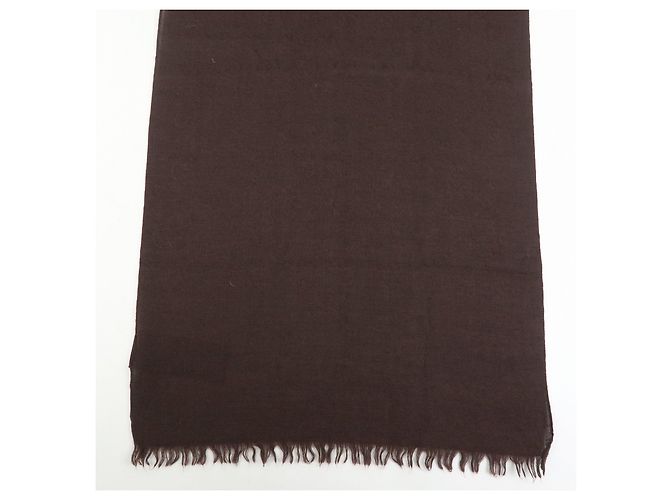 Sciarpa Sciop GUCCI GG Monogram in lana e seta Marrone Nero 542984 - vista 3