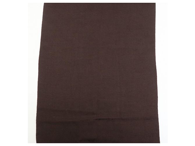 Sciarpa Sciop GUCCI GG Monogram in lana e seta Marrone Nero 542984 - vista 4