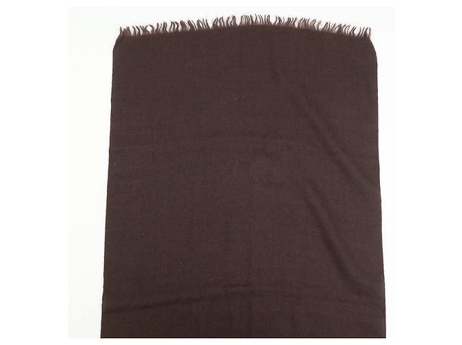 Sciarpa Sciop GUCCI GG Monogram in lana e seta Marrone Nero 542984 - vista 5