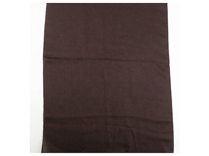 Sciarpa Sciop GUCCI GG Monogram in lana e seta Marrone Nero 542984 - vista 7