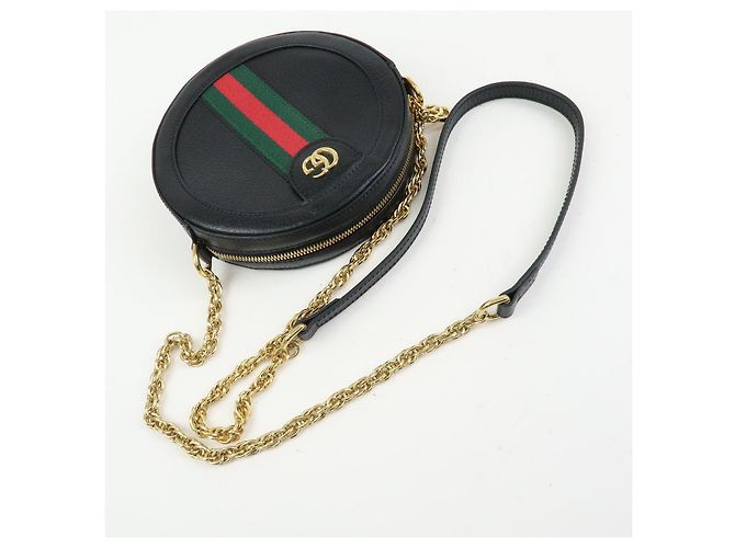 GUCCI Ophidia Sherry Mini Borsa a Tracolla Rotonda con Catena 550618 - vista 7