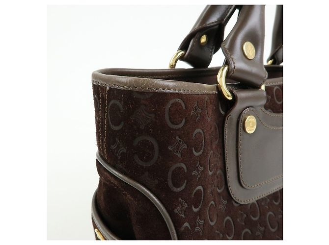 Céline Borsa a mano CELINE C Macadam Suede Leather Boogie Bag Brown - vista 14
