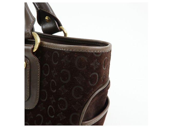 Céline Borsa a mano CELINE C Macadam Suede Leather Boogie Bag Brown - vista 15