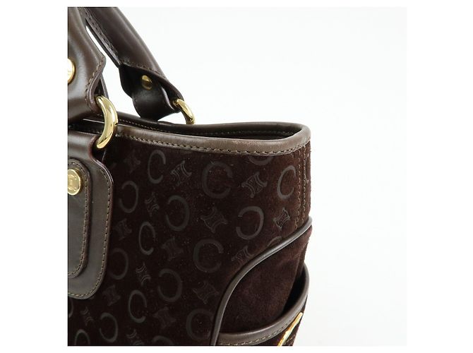 Céline Borsa a mano CELINE C Macadam Suede Leather Boogie Bag Brown - vista 17