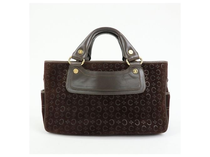 Céline Borsa a mano CELINE C Macadam Suede Leather Boogie Bag Brown - vista 2