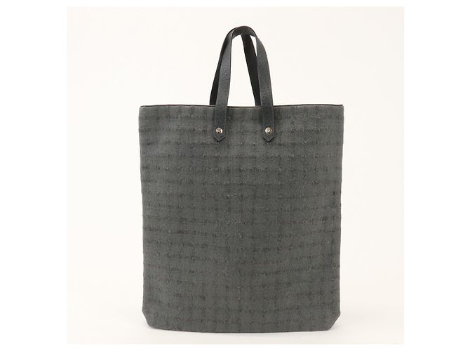 Hermès HERMES Amedaba GM Canvas Leder Shopper Tasche Grau - Ansicht 2