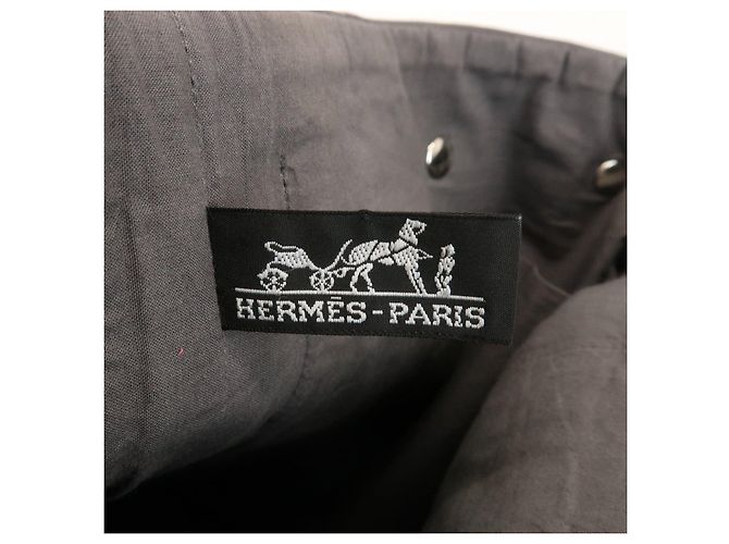 Hermès HERMES Amedaba GM Canvas Leder Shopper Tasche Grau - Ansicht 24