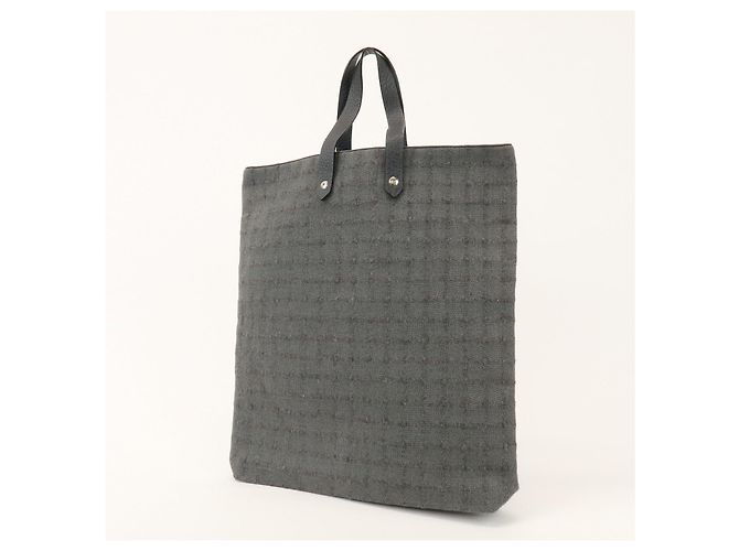 Hermès HERMES Amedaba GM Canvas Leder Shopper Tasche Grau - Ansicht 3