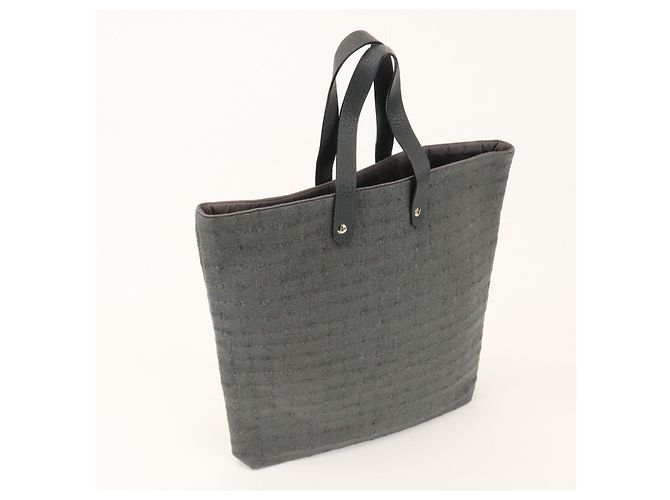 Hermès HERMES Amedaba GM Canvas Leder Shopper Tasche Grau - Ansicht 4