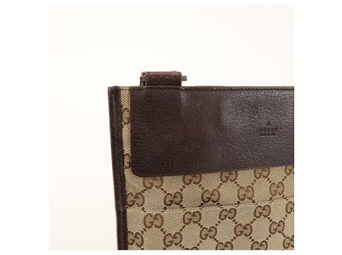 Borsa a Tracolla GUCCI GG Canvas Leather Beige Brown 27639 - vista 13